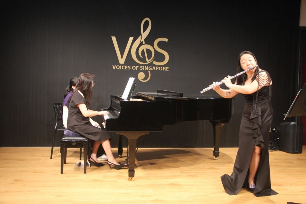 Flute and piano performance at Harmonious Afternoon Serenade 2023, Cephas Music School
